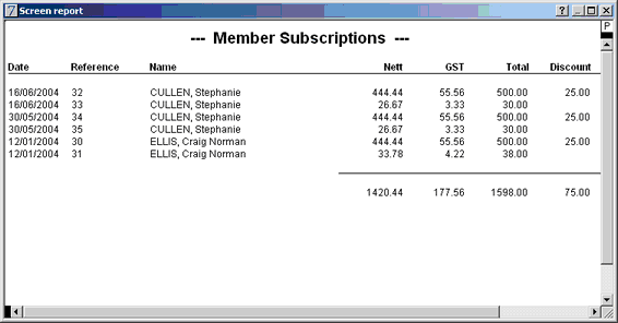 subscription invoices reports